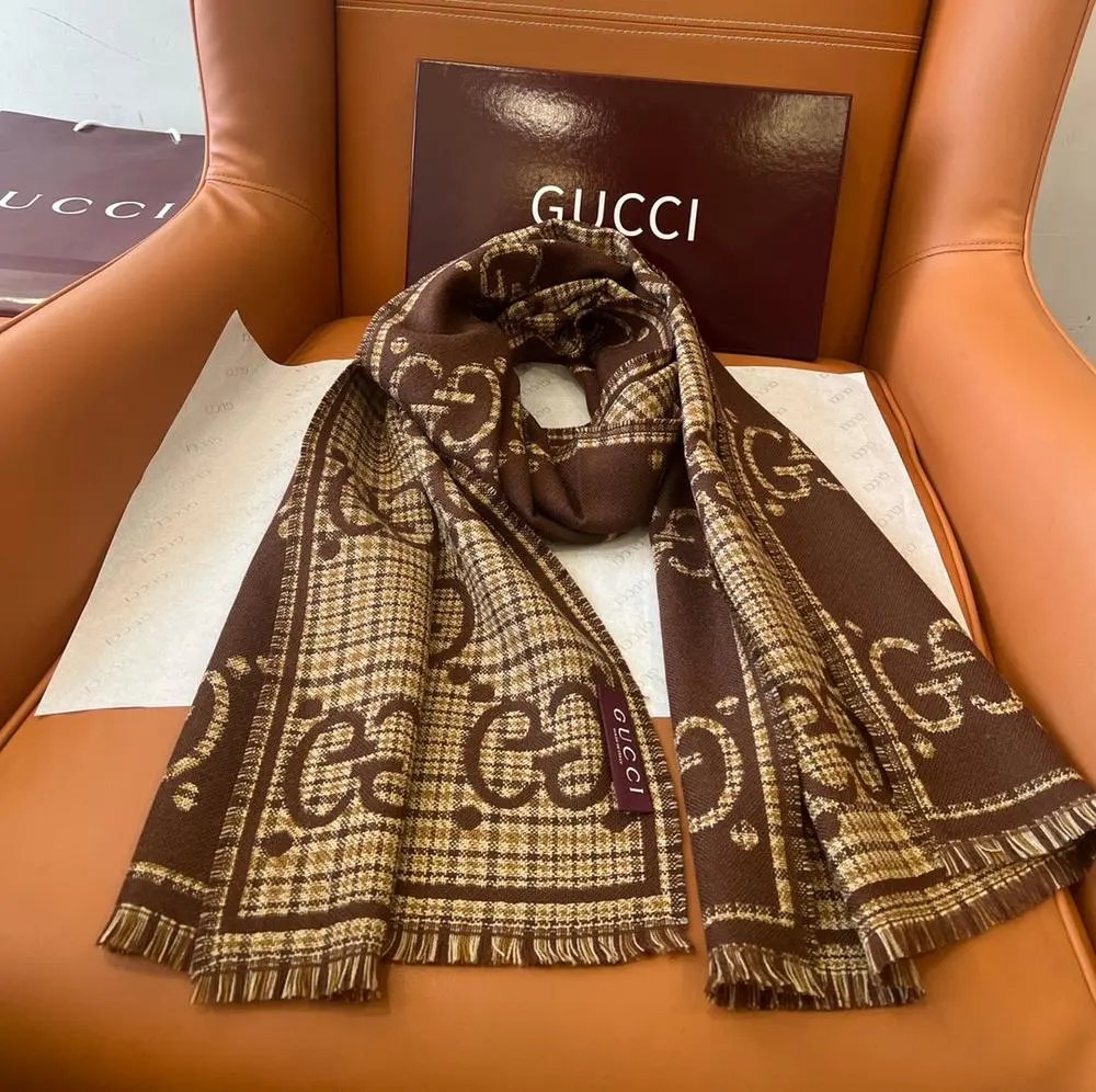 Gucci Scarves GG monogram fringed scarf image 10