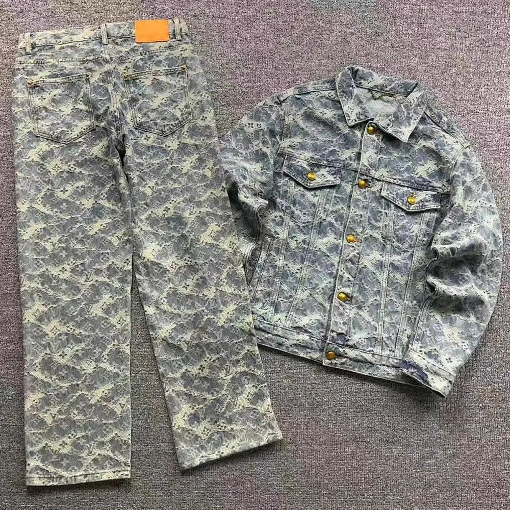 Louis Vuitton monogram denim jacket and jeans set — W2CFinds curated find