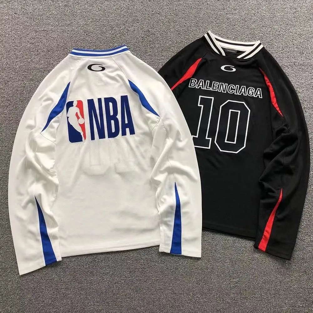 Balenciaga NBA 10 print long sleeve jersey — W2CFinds curated find
