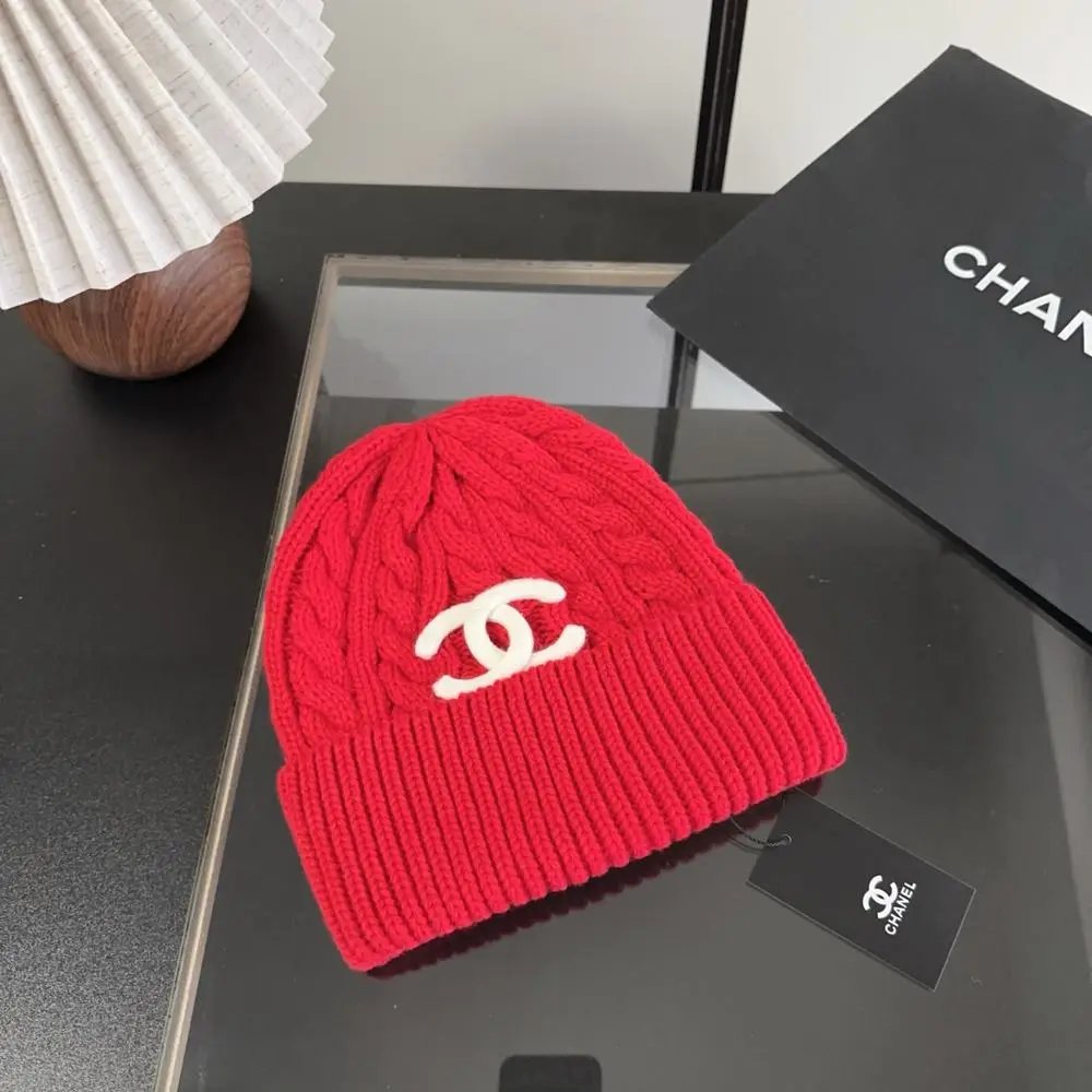 Chanel Hats Cable-Knit CC Logo Beanie image 5