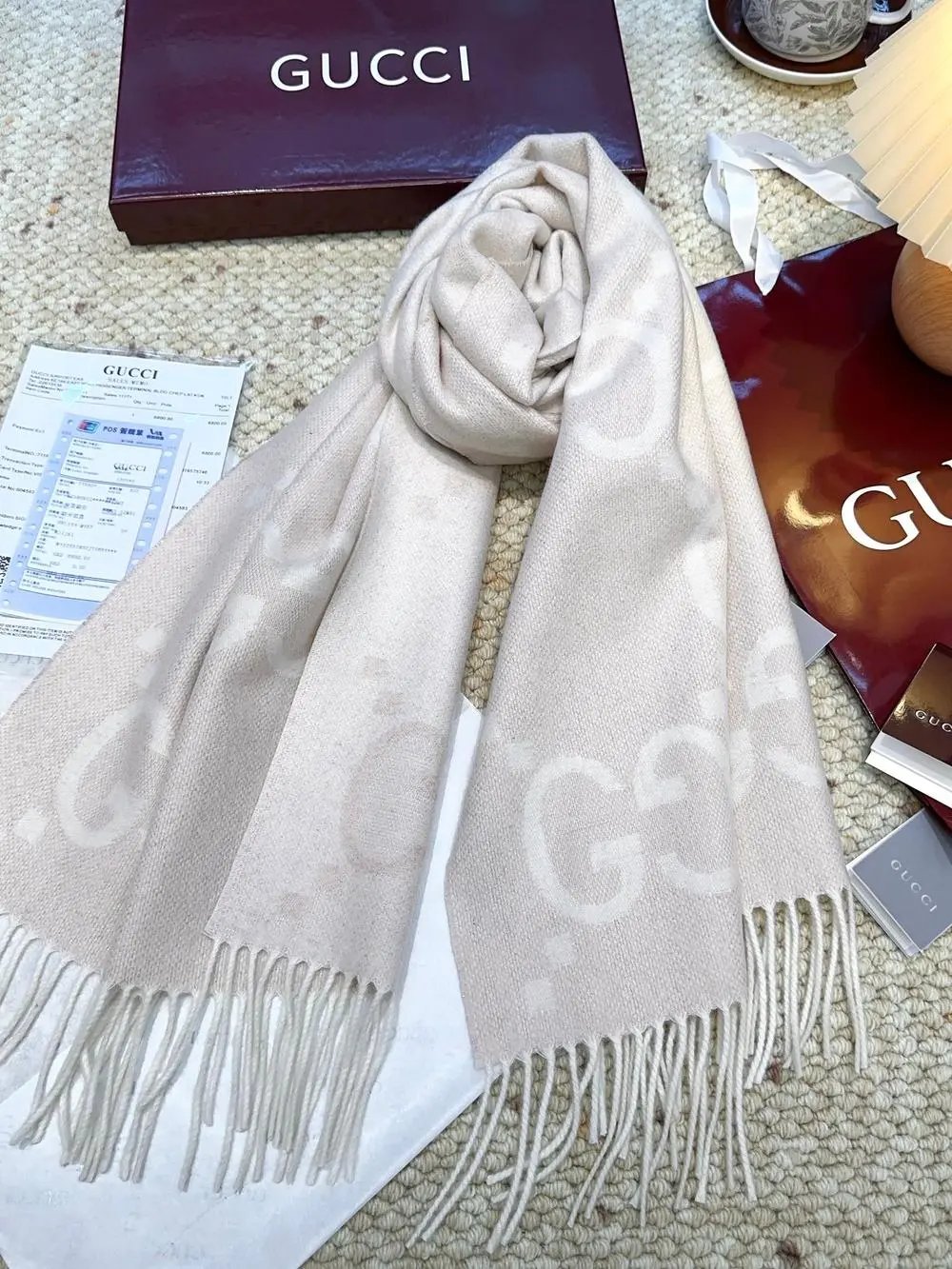 Gucci Scarves GG Monogram Fringed Scarf image 6