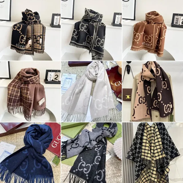 Gucci Scarves GG Monogram Fringed Scarf product detail image 1