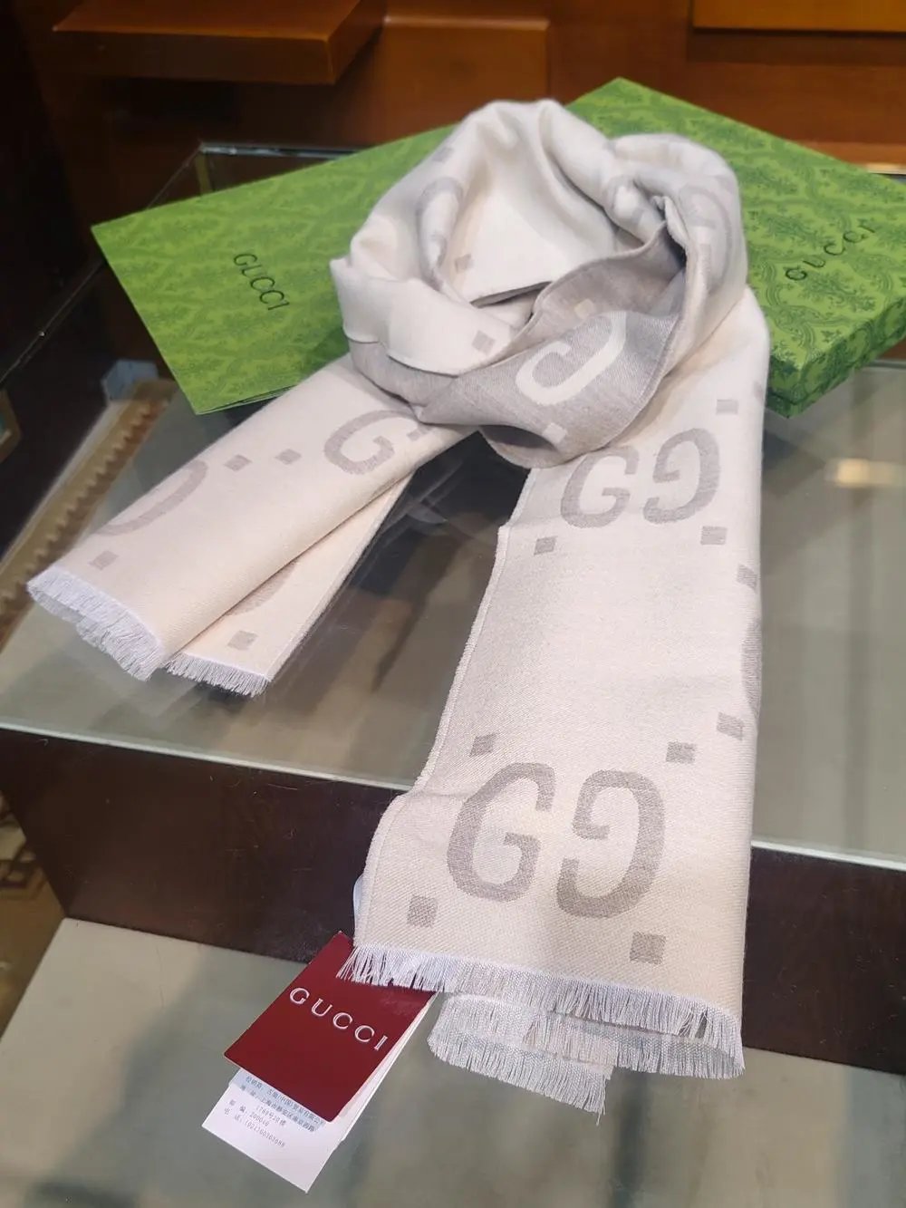 Gucci Scarves GG monogram fringed scarf image 9