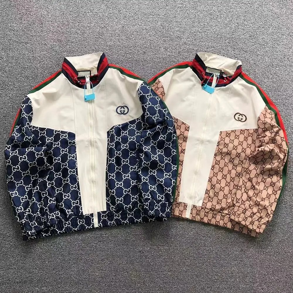 Gucci monogram color block stand collar jacket — W2CFinds curated find
