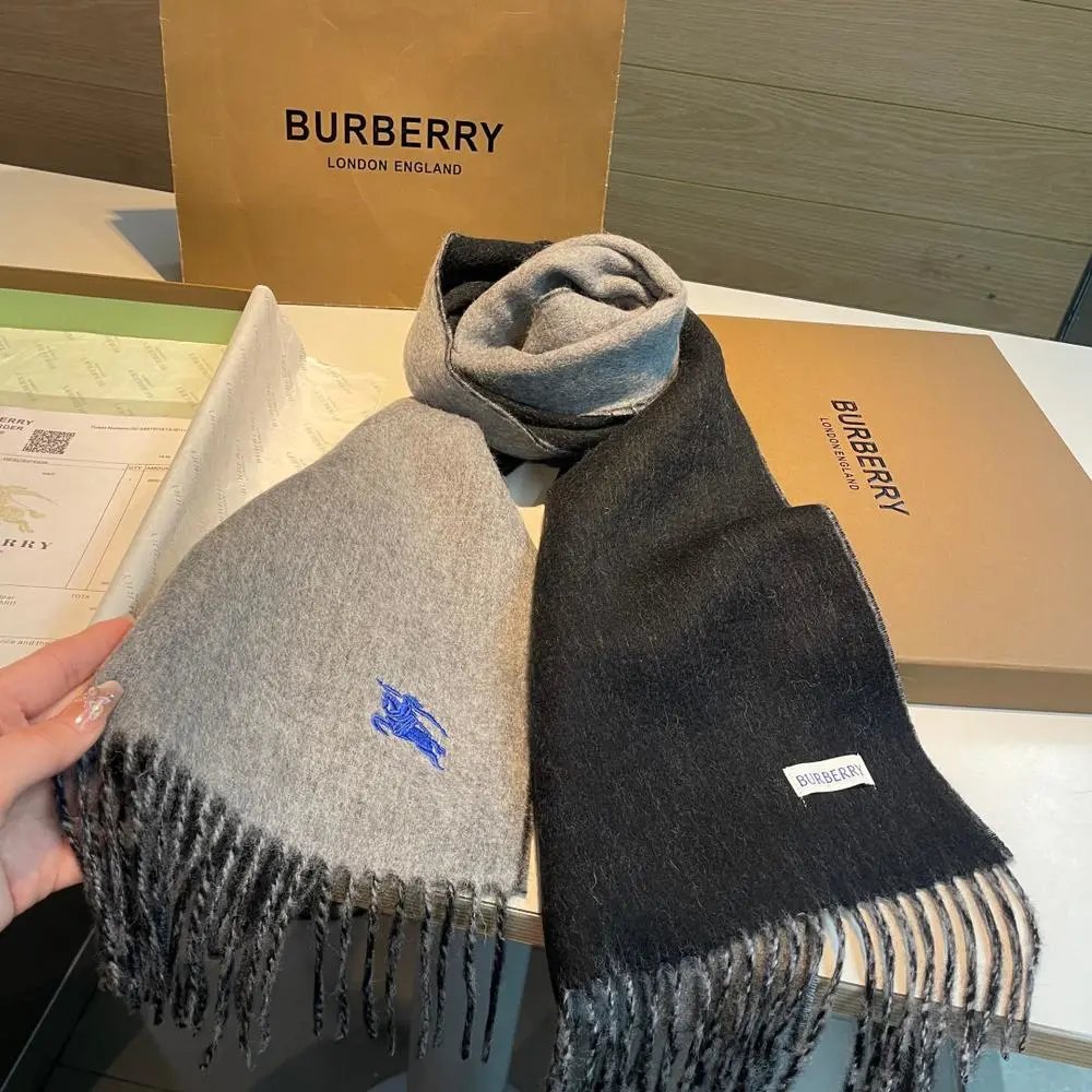 Burberry Scarves Fringed embroidered equestrian knight scarf image 7