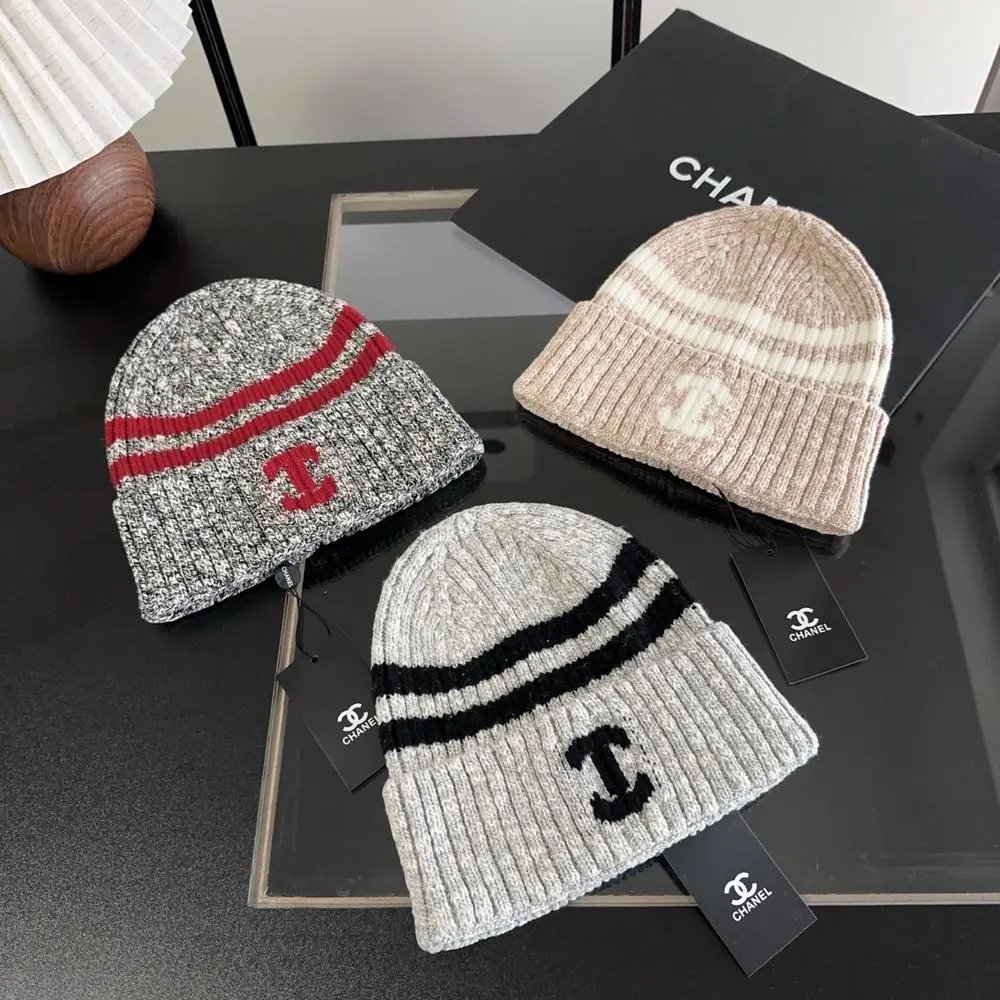 Chanel Hats Cable-Knit CC Logo Beanie image 2