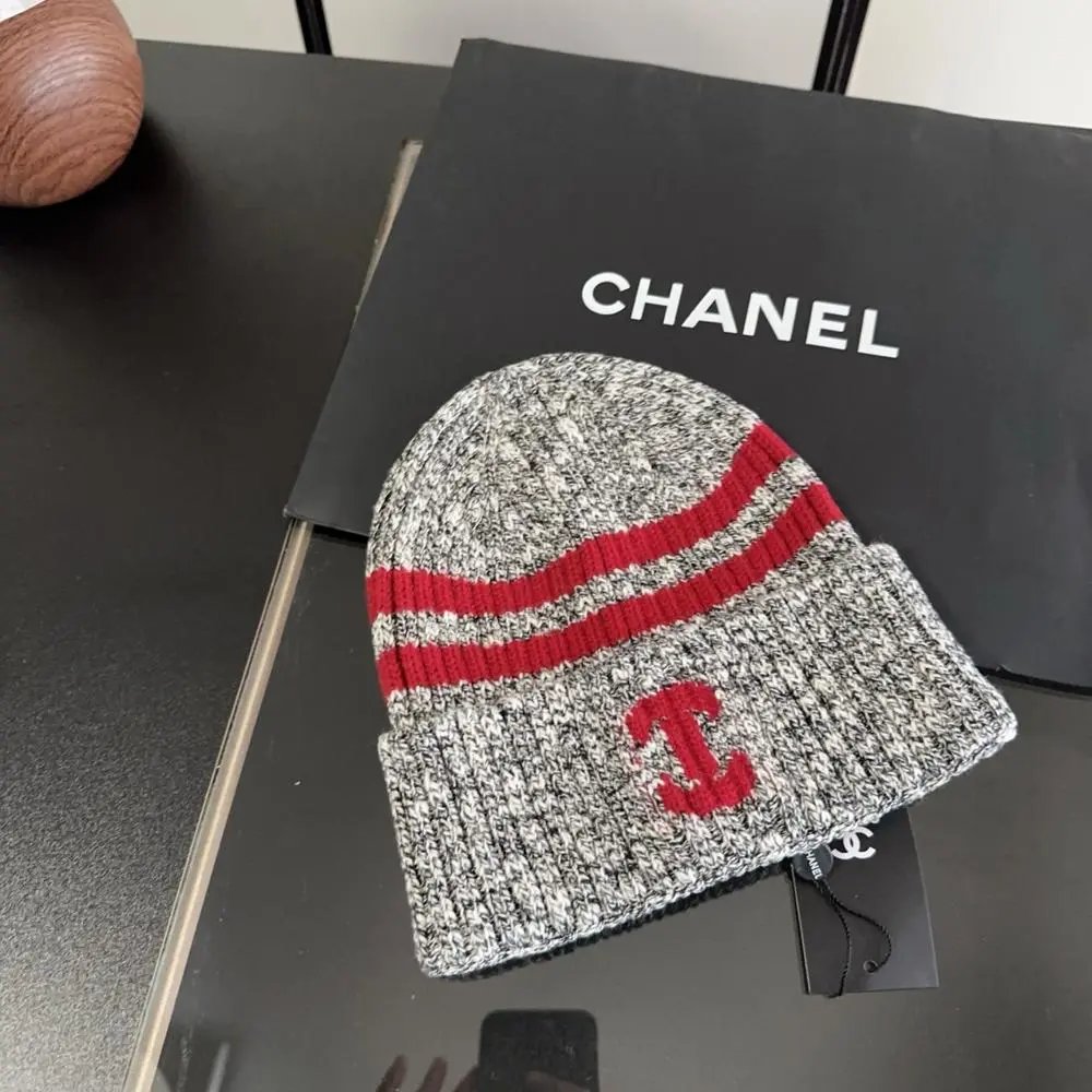 Chanel Hats Cable-Knit CC Logo Beanie — Style 8