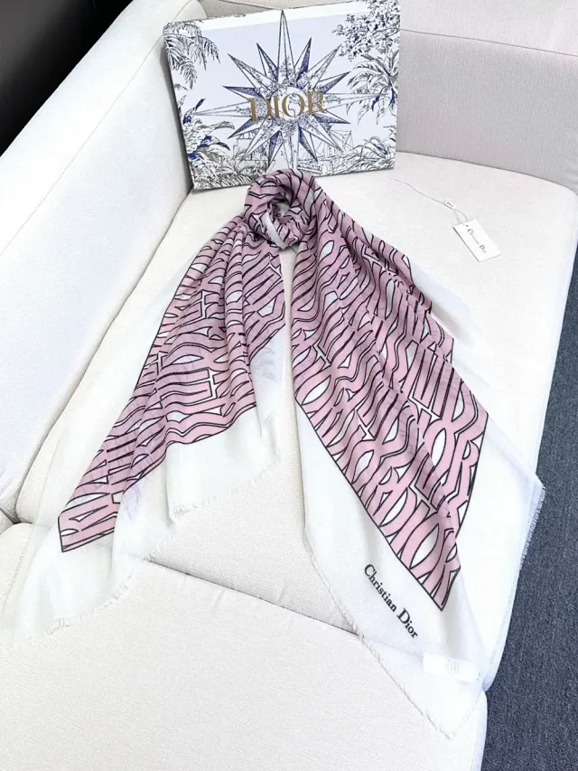 Dior Scarves Fringed logo-pattern product detail image 6