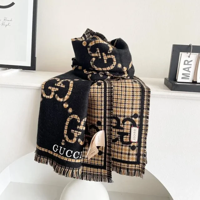 Gucci Scarves GG Monogram Fringed Scarf product detail image 2