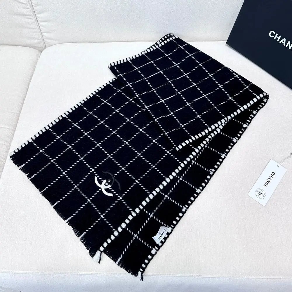 Chanel Scarves Fringed Logo image 6