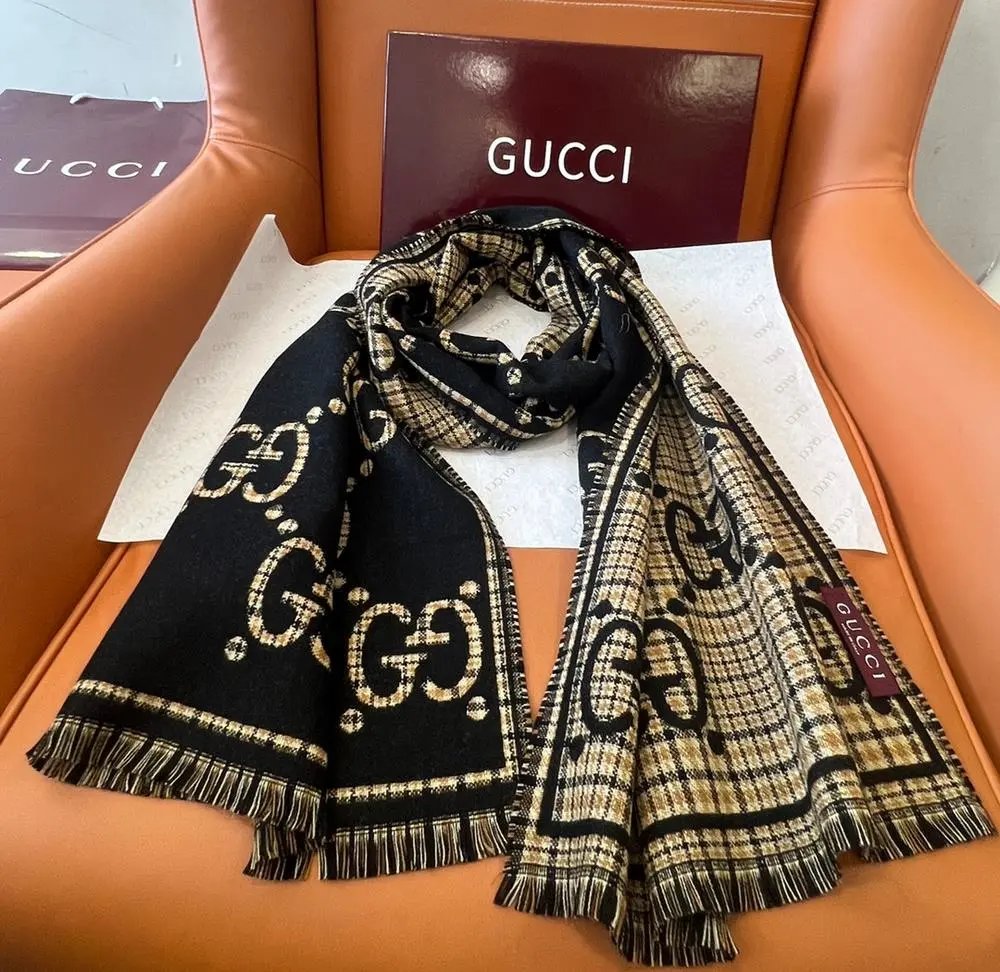Gucci Scarves Fringed GG monogram scarf image 3