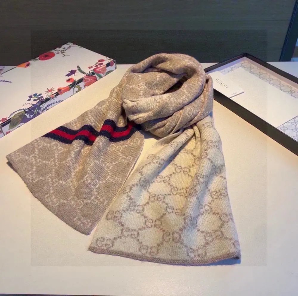 Gucci Scarves Fringed GG monogram and plaid scarf image 6