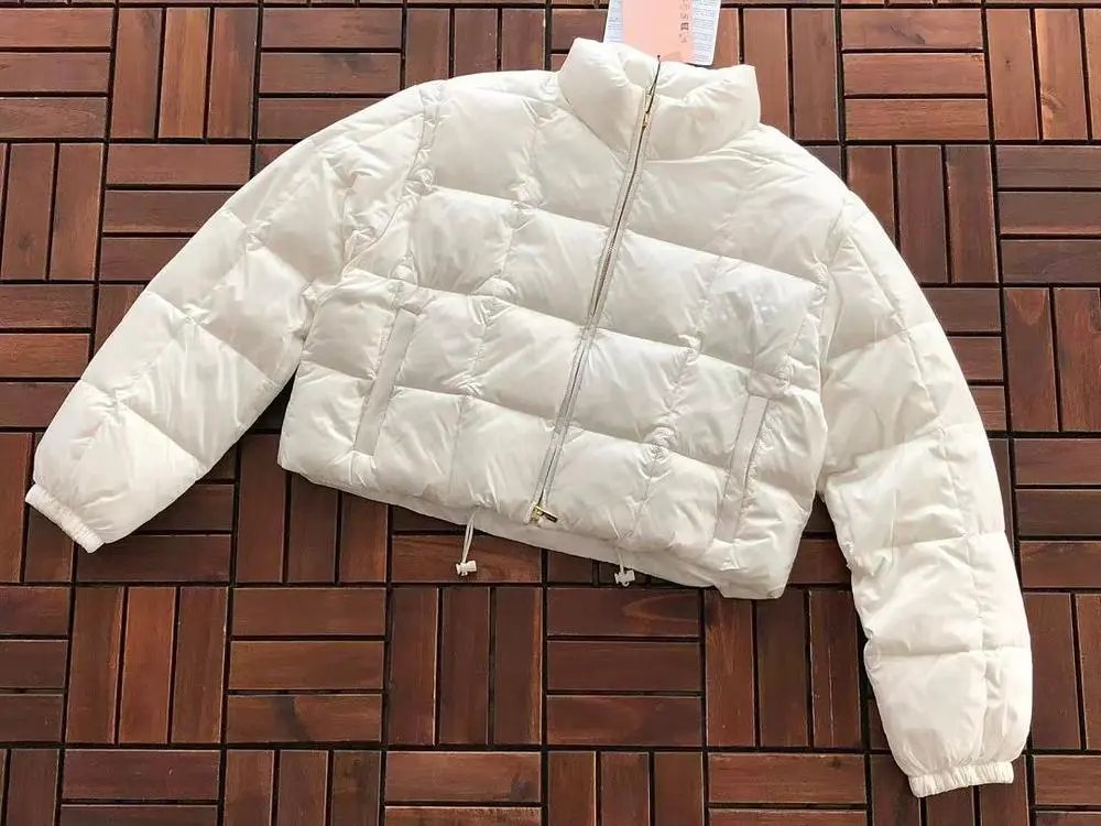 Miu Down Jackets Cropped high-neck puffer jacket image 2