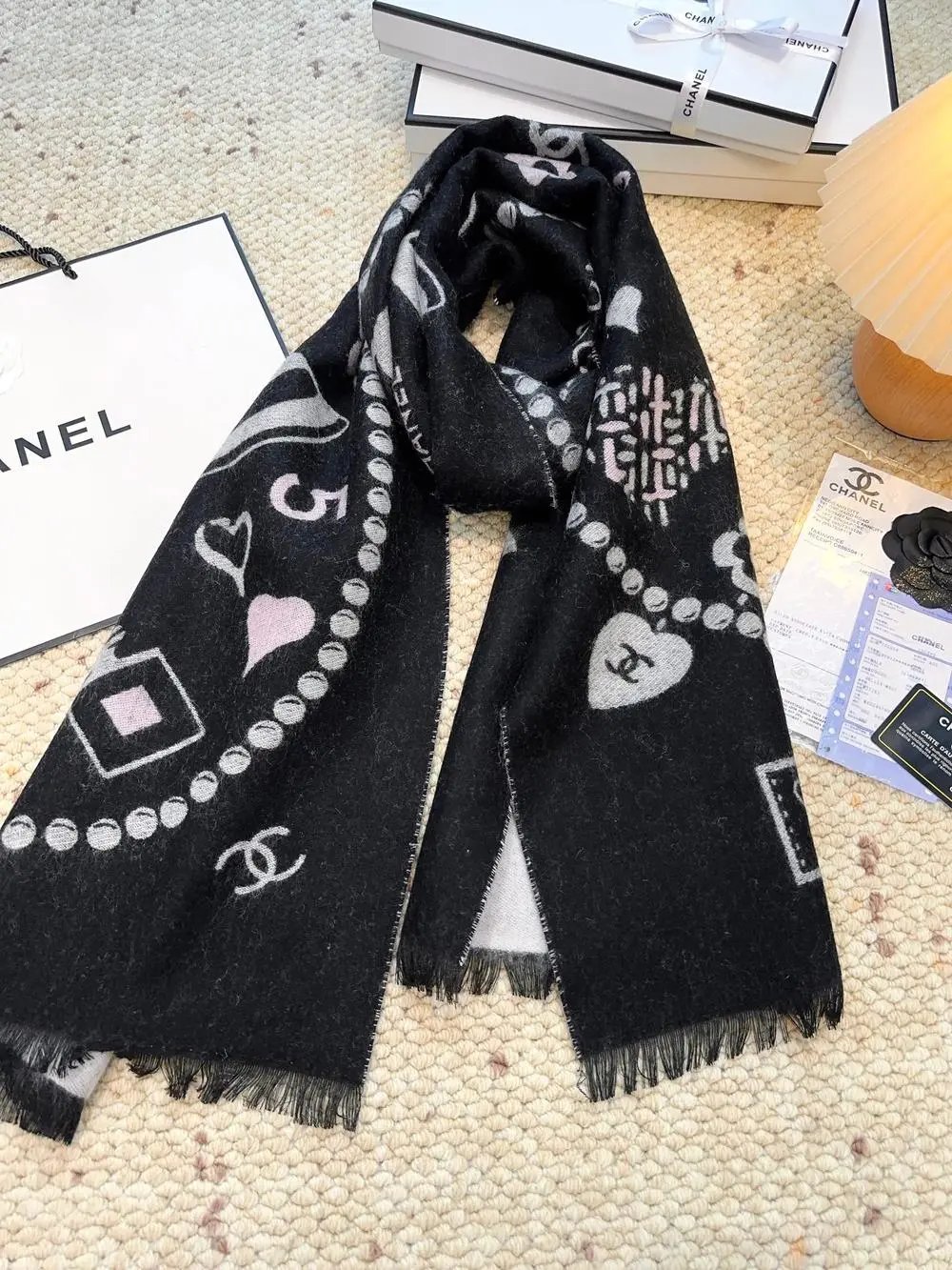 Chanel Scarves Fringed Logo image 10