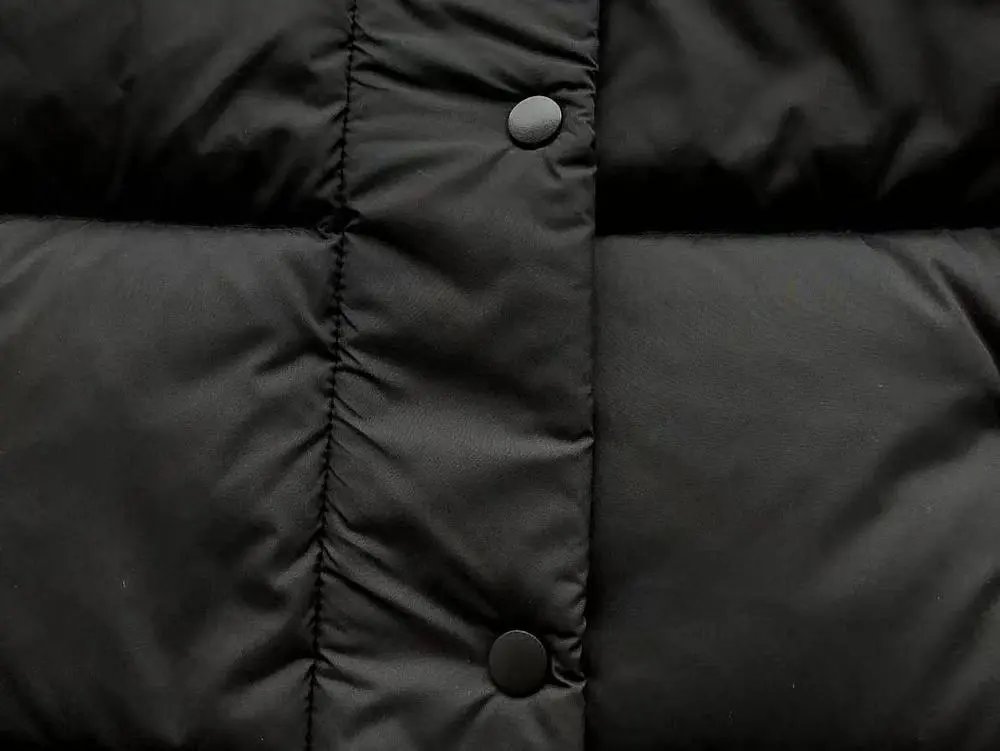 Unbranded Vests Hooded quilted puffer vest with snap front and patch pockets image 7