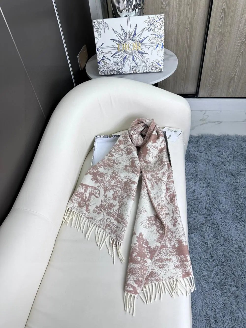 Dior Scarves Toile de Jouy fringed scarf image 4