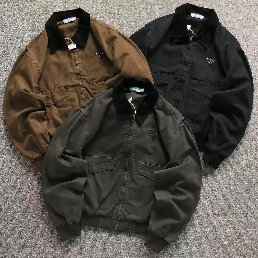 Prada triangle logo canvas jacket — W2CFinds curated find