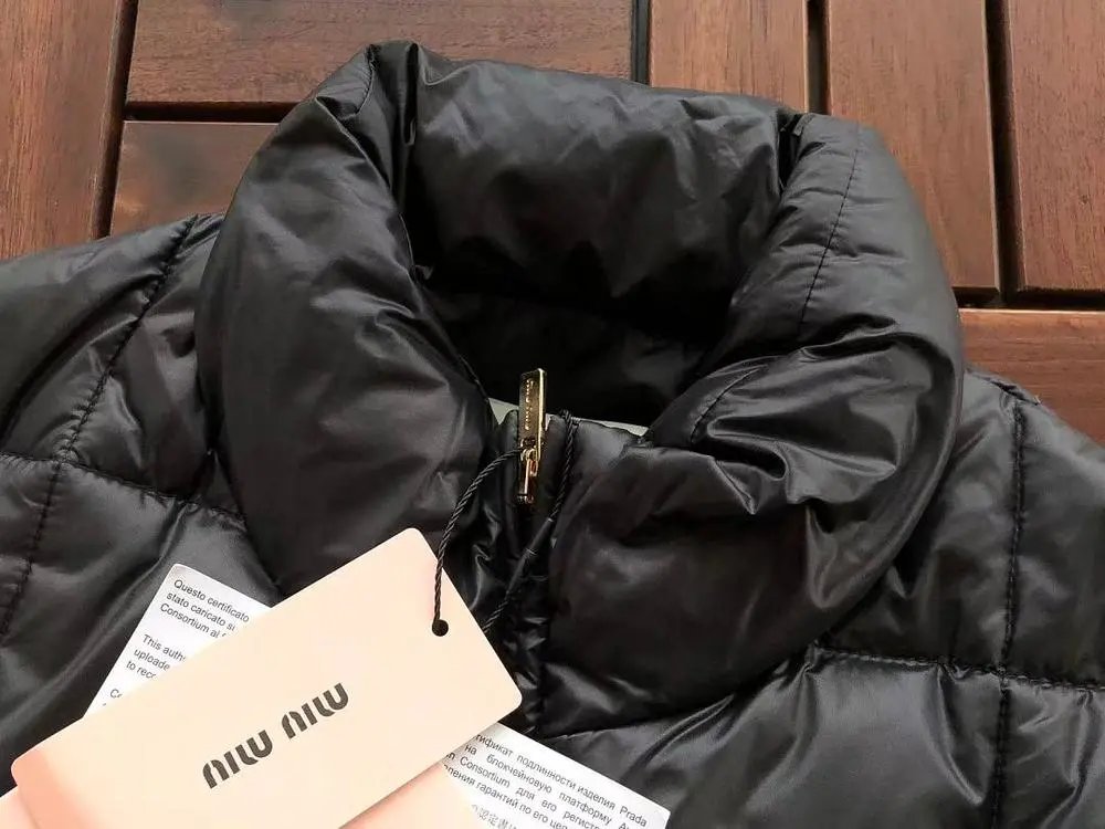 Miu Down Jackets Cropped high-neck puffer jacket image 9