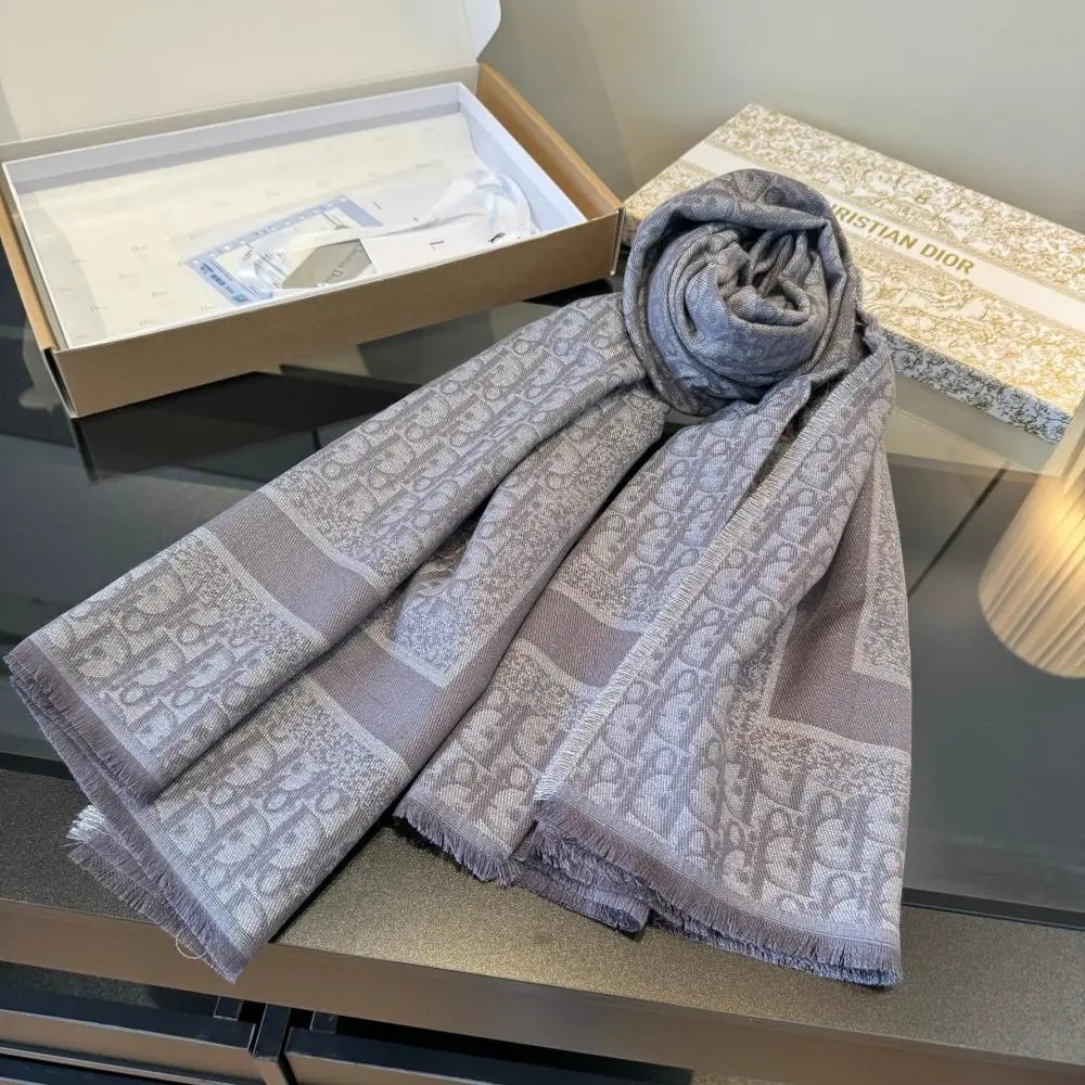 Dior Scarves Fringed logo-pattern scarf image 6