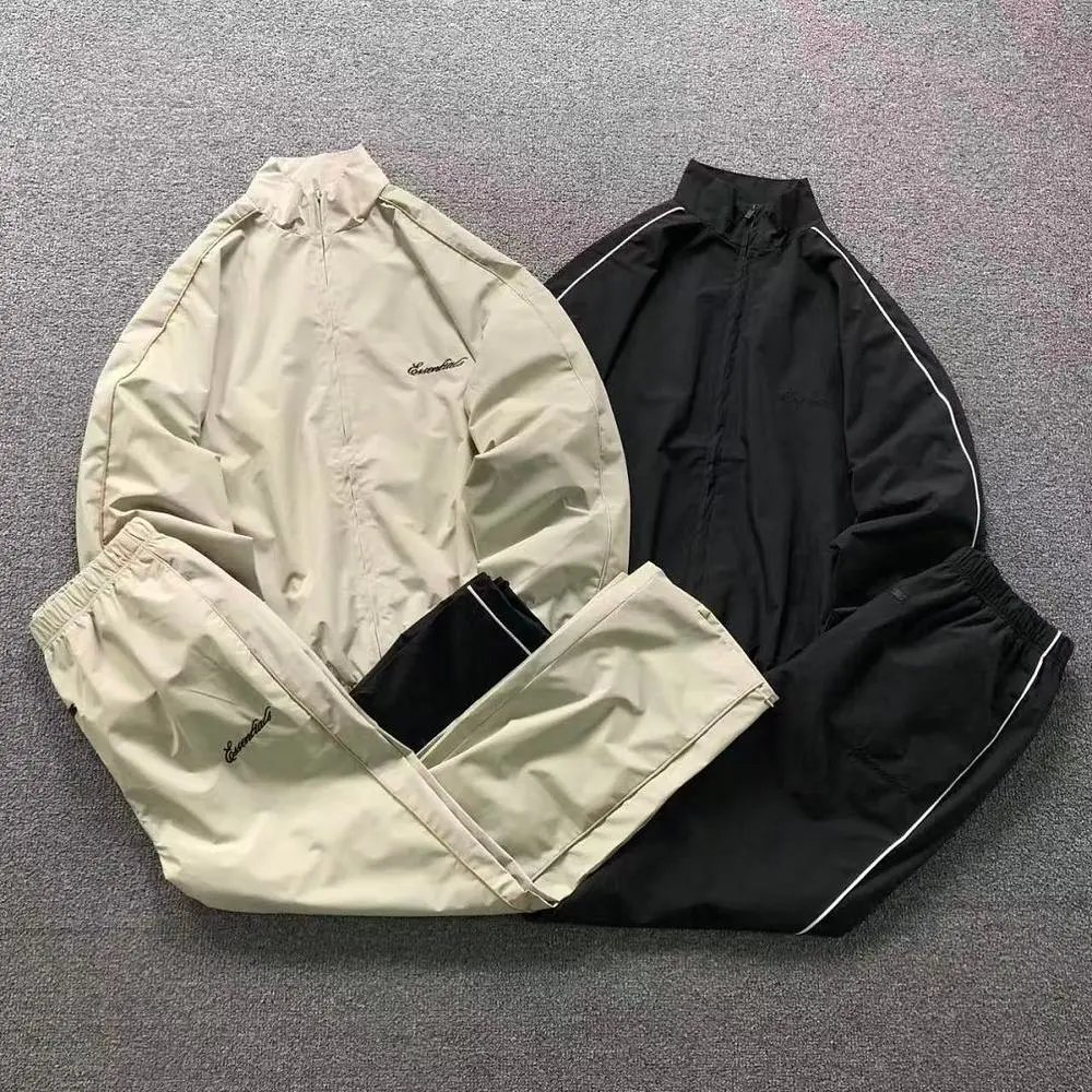Essentials script logo stand collar tracksuit set — W2CFinds curated find