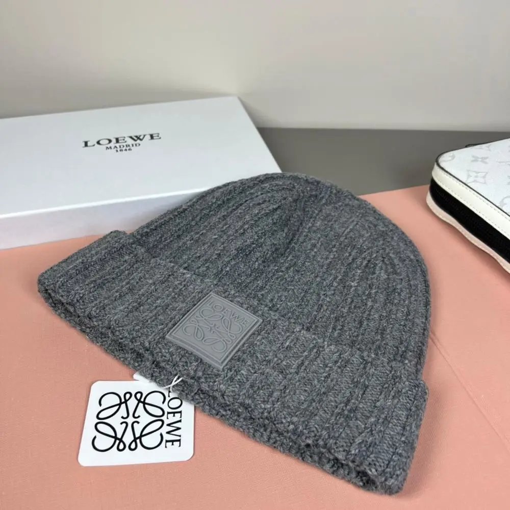 Loewe Hats Rib-knit logo beanie image 6