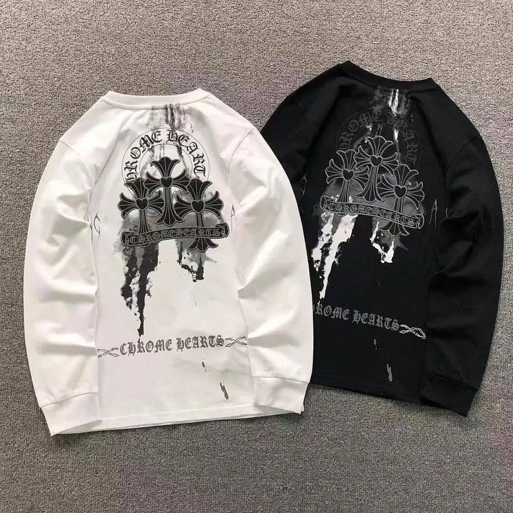 Chrome Hearts dripping cross print long sleeve shirt — W2CFinds curated find