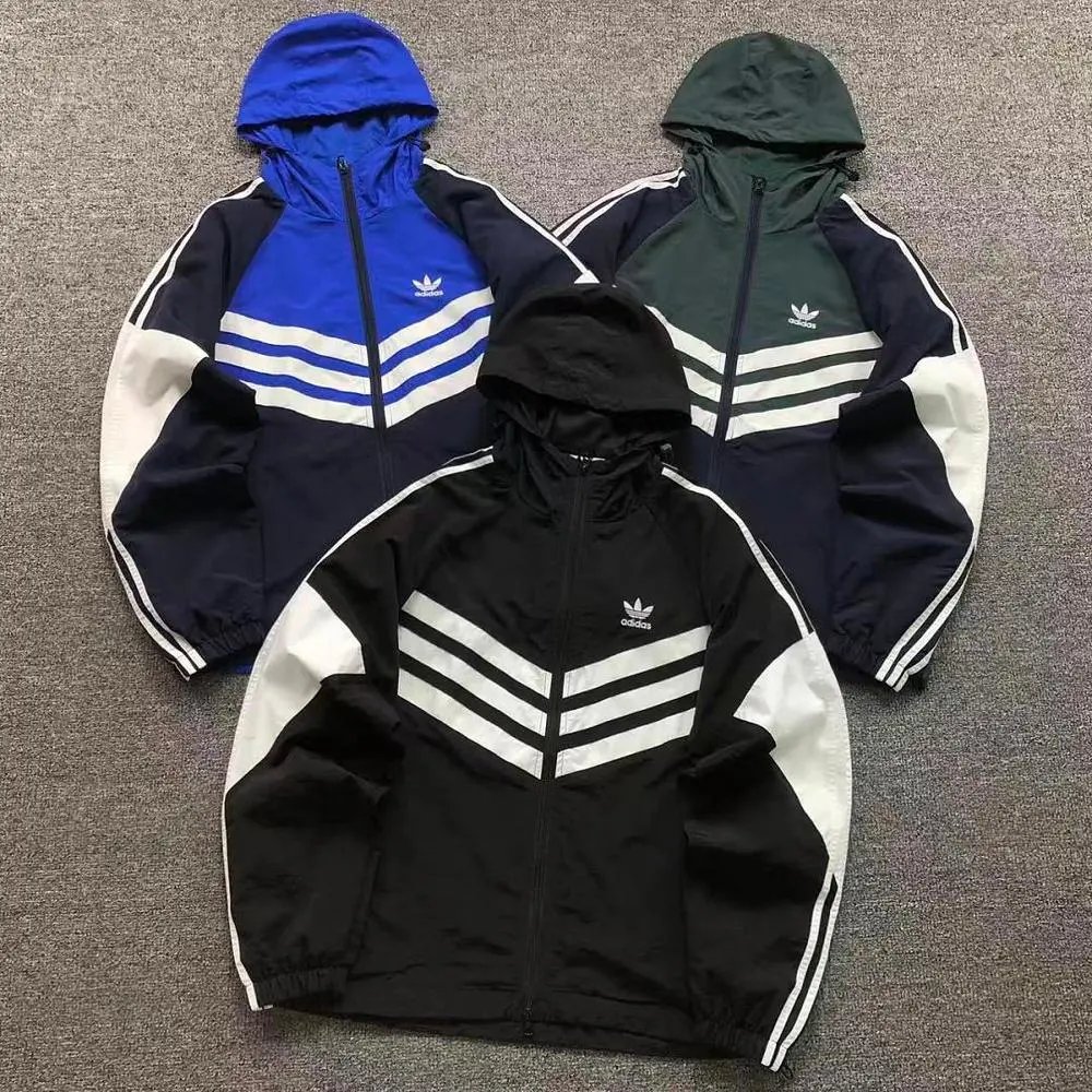 Adidas Trefoil color block hooded windbreaker jacket — W2CFinds curated find