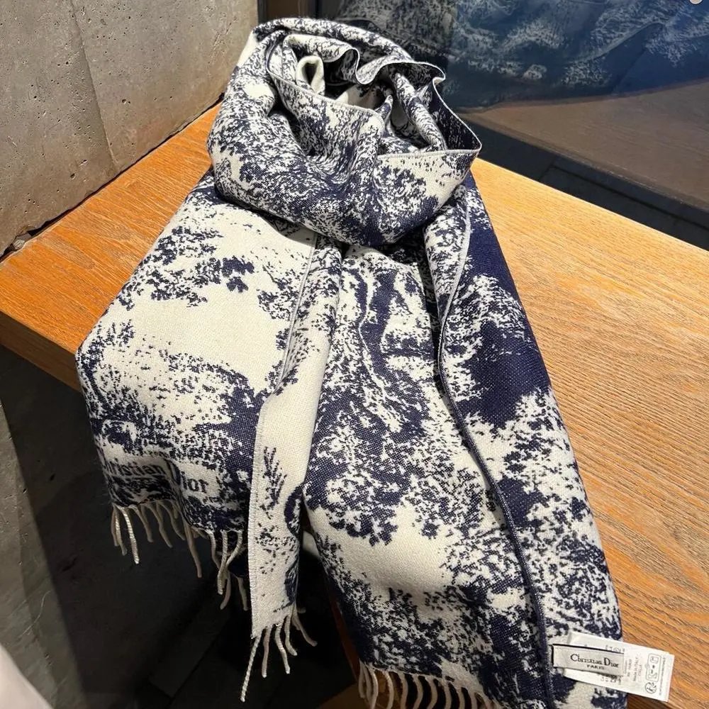 Dior Scarves Fringed logo-pattern scarf image 7