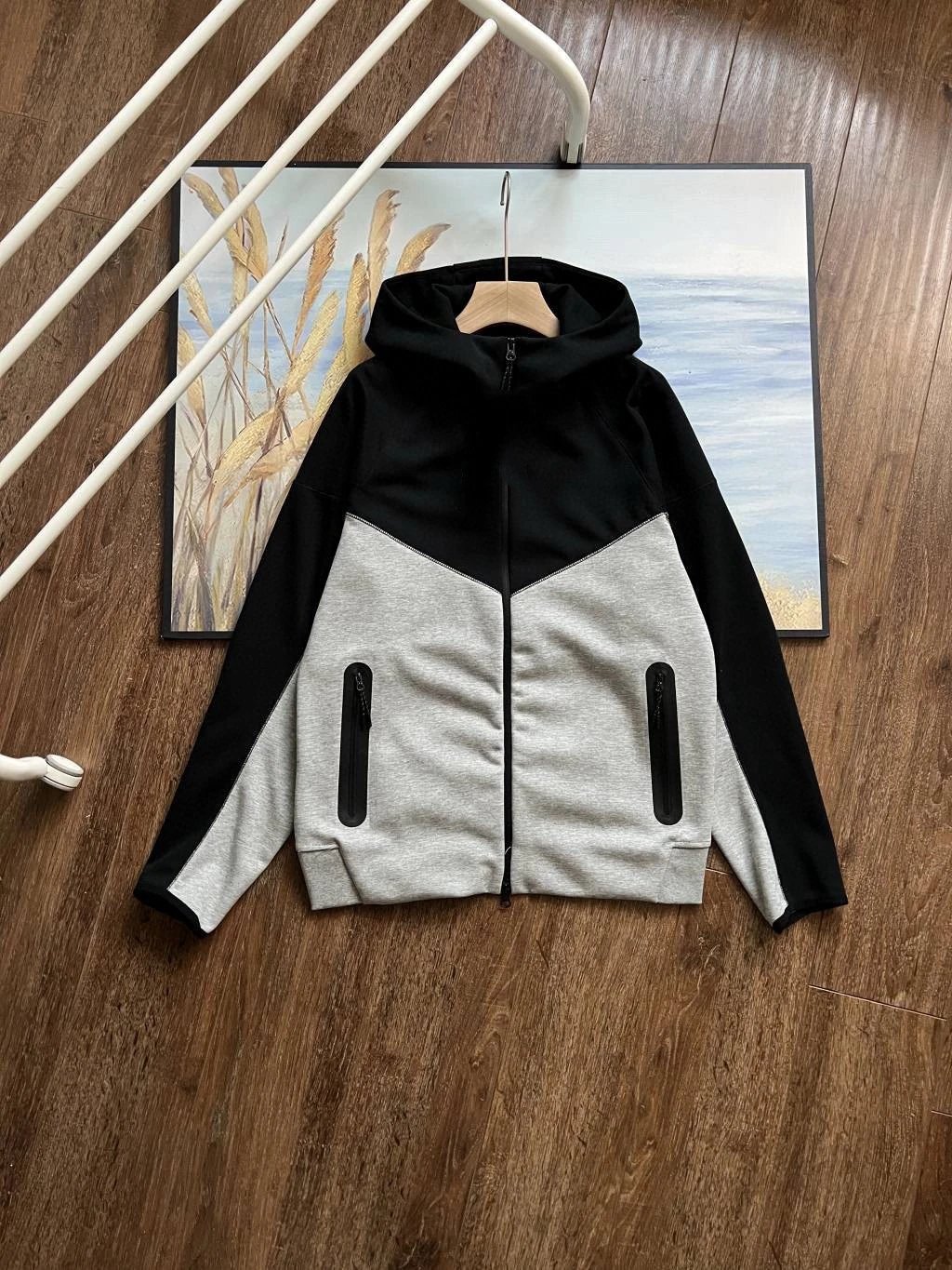 Black Patchwork Light Gray Jacket