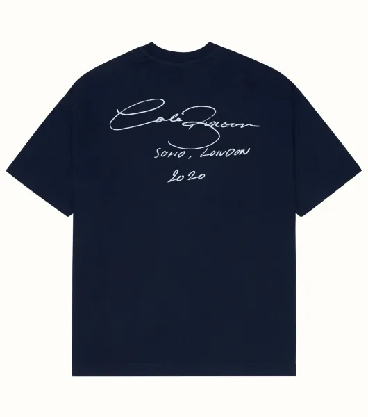 Celine x Cole Zucconi Signature Back Print Navy T-Shirt - 1