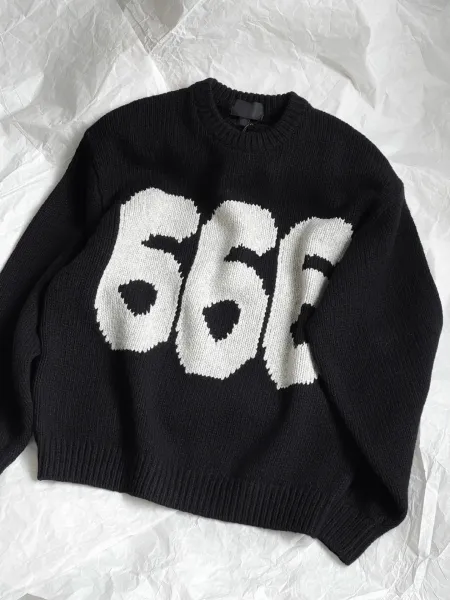Supreme x 3e Sport Knit Sweater Black '666' Graphic Sweater - 6