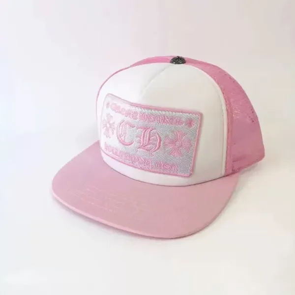 Chrome Hearts x MLB Trucker Cap Pink and White Baseball Cap - 1