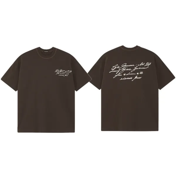 Off-White x Virgil Abloh Signature Script Brown T-Shirt - 1