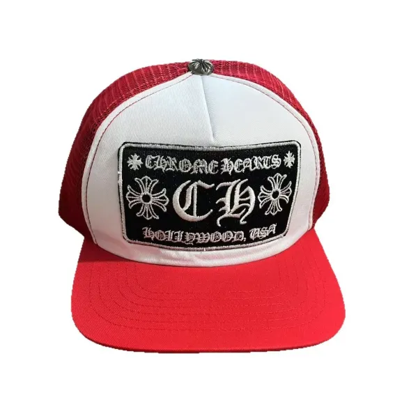 Chrome Hearts Classic Patch Trucker Cap Red/White - 1