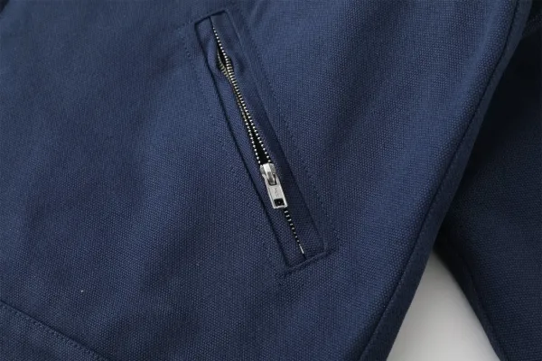 A Bathing Ape Bapesta Logo Embroidered Navy Work Jacket - 16