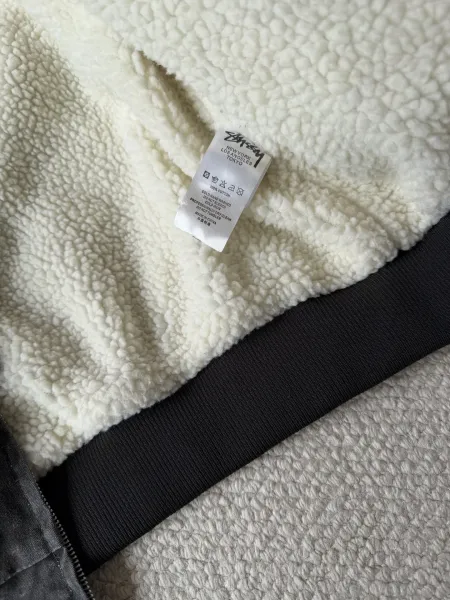 Stüssy Sherpa-Lined Bomber Jacket Charcoal Gray Outerwear - 9