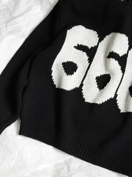 Supreme x 3e Sport Knit Sweater Black '666' Graphic Sweater - 7