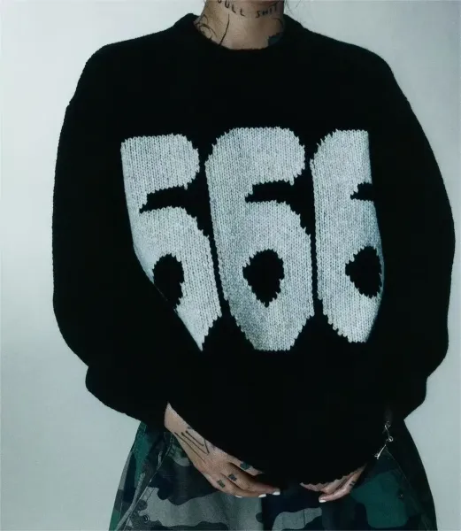 Supreme x 3e Sport Knit Sweater Black '666' Graphic Sweater - 15