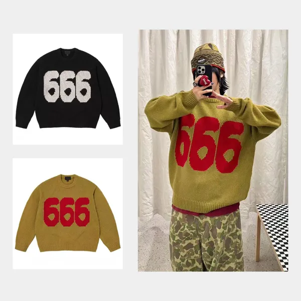 Supreme x 3e Sport Knit Sweater Black '666' Graphic Sweater - 3