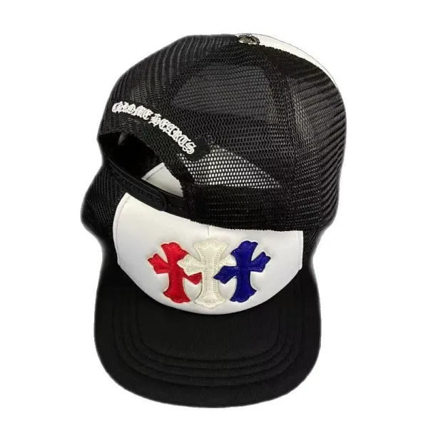 Chrome Hearts Three Crosses Trucker Cap Black/White - 1
