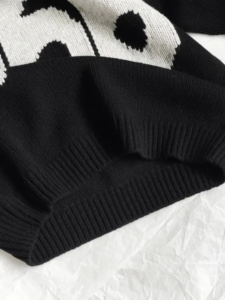 Supreme x 3e Sport Knit Sweater Black '666' Graphic Sweater - 8