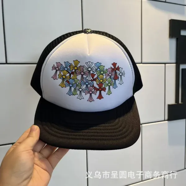 Chrome Hearts x Multicolor Cross Floral Trucker Hat - 1