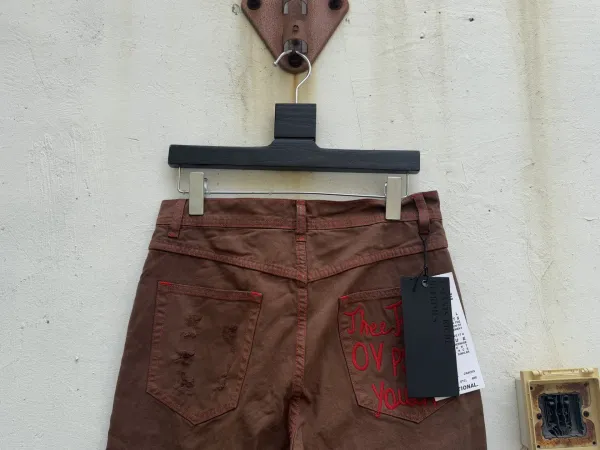 Saint Laurent Ripped Distressed Brown Jeans - 13