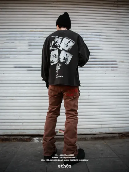 Saint Laurent Ripped Distressed Brown Jeans - 21