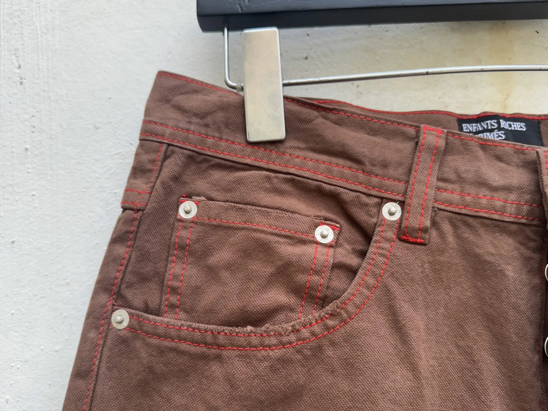 Saint Laurent Ripped Distressed Brown Jeans - 11