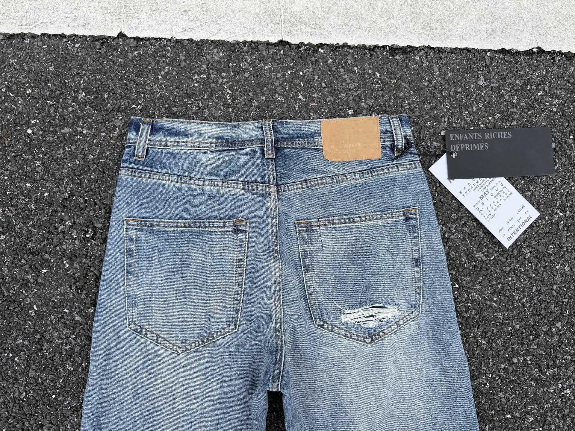 Saint Laurent Ripped Distressed Brown Jeans - 36