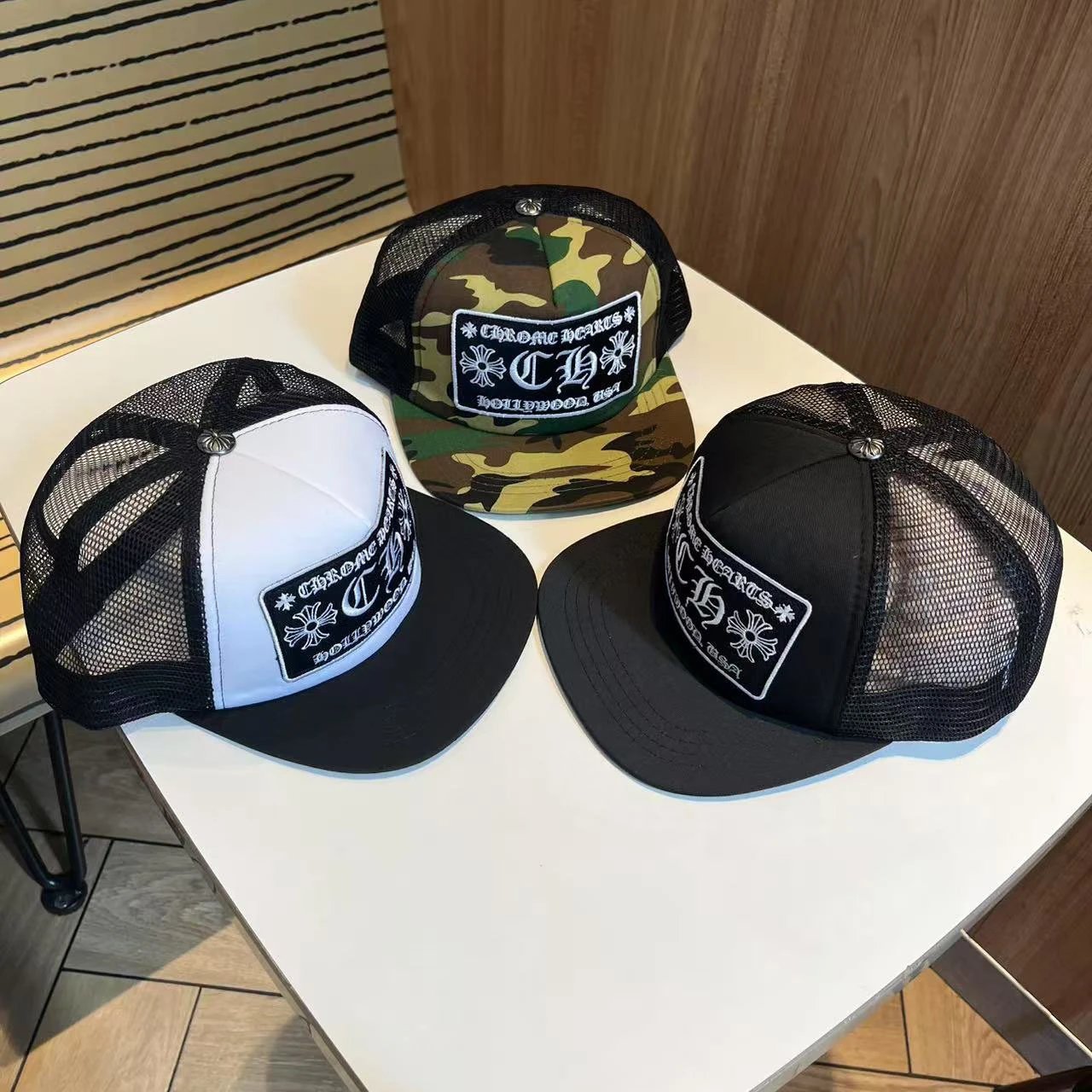 Design Streetwear Trucker Cap Orange/White Graphic Baseball Cap - 3