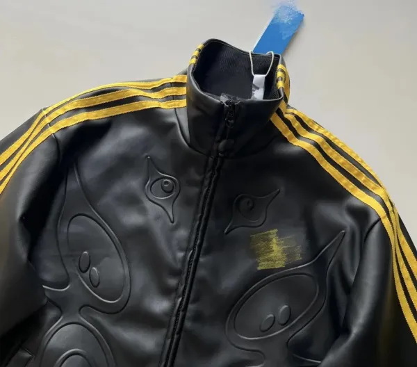 Adidas Originals Track Jacket Black Yellow Embossed Owl Graphic Jacket - 4