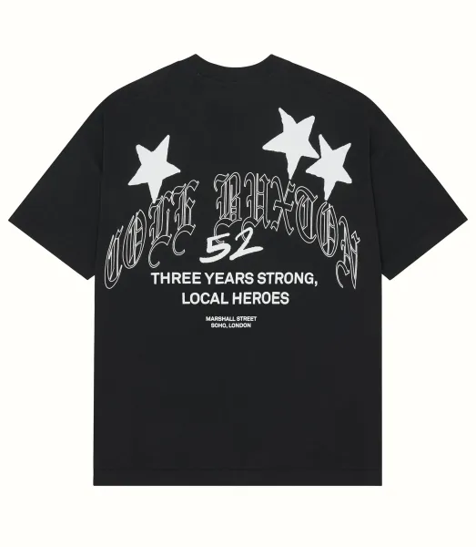 Cote Brixton Three Years Strong Local Heroes Black T-Shirt - 1