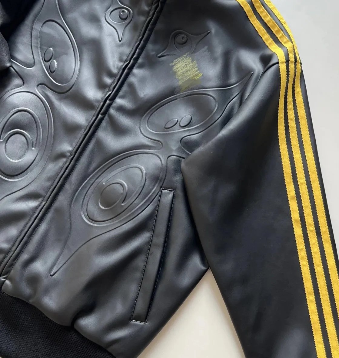 Adidas Originals Track Jacket Black Yellow Embossed Owl Graphic Jacket - 7